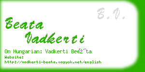 beata vadkerti business card